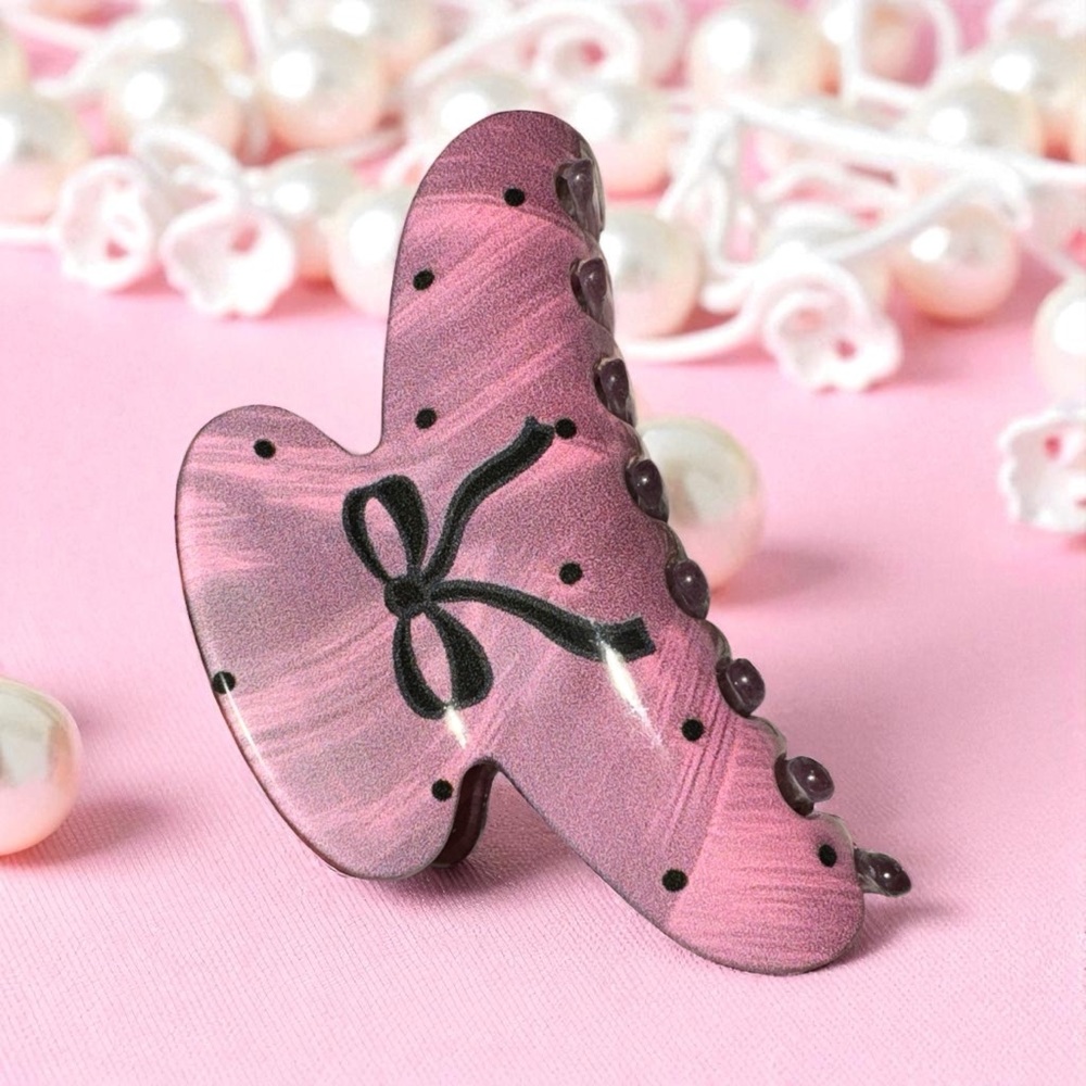 Rose gold‎ Hair Claw Clip with Bow Design